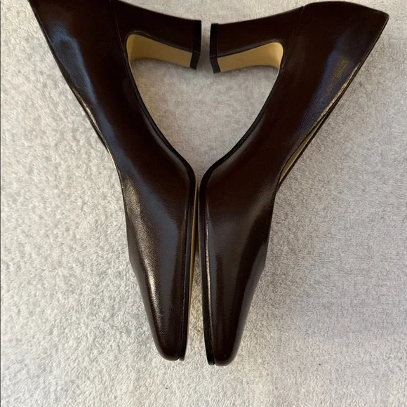 NWT VTG Etienne Aigner Taylor Truffle Spain Leather Mid-Heel Pumps 90s Office - Picture 8 of 14
